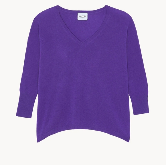 Kujten Sweaters - Nwt KUJTEN 100%Cashmere Sweater Minie  Oversized V-Neck One Size Purple